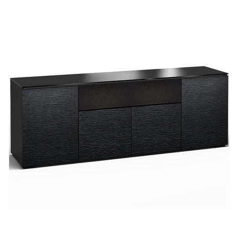 Salamander Designs Chameleon Collection Chicago 345 Quad Speaker Integrated Cabinet (Textured Black Oak with Black Glass Top)