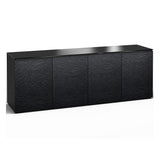 Salamander Designs Chameleon Collection Chicago 347 Quad AV Cabinet (Textured Black Oak with Black Glass Top)