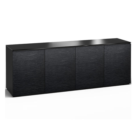 Salamander Designs Chameleon Collection Chicago 347 Quad AV Cabinet (Textured Black Oak with Black Glass Top)