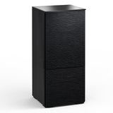 Salamander Designs Chameleon Collection Chicago 517 Twin AV Cabinet (Textured Black Oak with Black Glass Top)