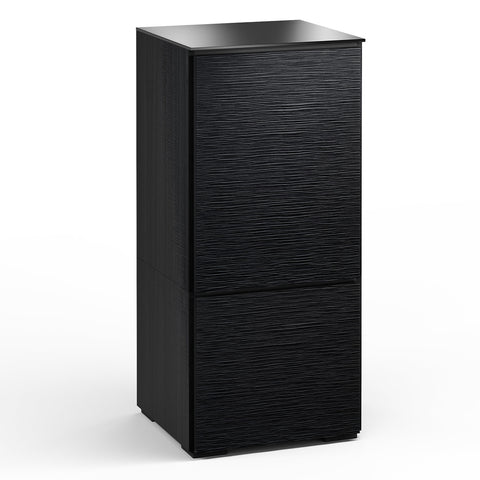 Salamander Designs Chameleon Collection Chicago 517 Twin AV Cabinet (Textured Black Oak with Black Glass Top)