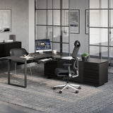 BDI Corridor 6531 Modern Shaped L-Shaped Executive Desk (Charcoal Stained Ash)