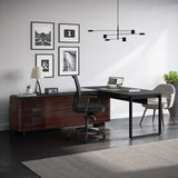 BDI Corridor 6531 Modern Shaped L-Shaped Executive Desk (Walnut)
