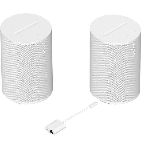 Sonos 2 Room Set with Era 100 Wireless Speaker Bundle with Combo Adapt