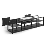 Salamander Designs Chameleon Collection Miami 245S Dual Speaker Grill Projector Integrated Cabinet for LG HU85LA Projector (Gloss Warm White)
