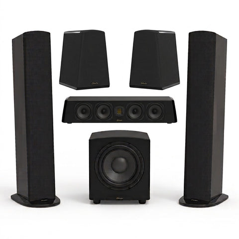 GoldenEar 5.1 Home Theater Bundle with Triton 5 Tower Speakers, SuperCenter Reference Center Channel, ForceField 30 Subwoofer & Aon 3 Bookshelf Speakers