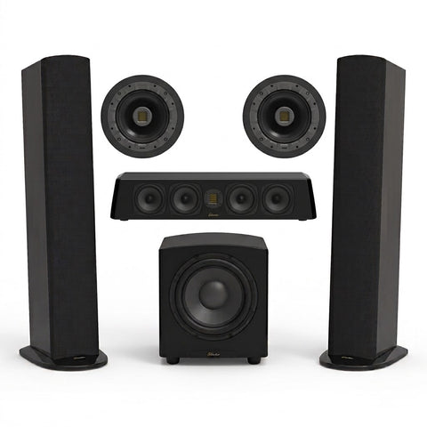 GoldenEar 5.1 Home Theater Bundle with Triton 5 Tower Speakers, SuperCenter Reference Center Channel, ForceField 40 Subwoofer & Invisa 525 In-Ceiling Speakers