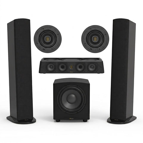GoldenEar 5.1 Home Theater Bundle with Triton 7 Tower Speakers, SuperCenter Reference Center Channel, ForceField 40 Subwoofer & Invisa 525 In-Ceiling Speakers