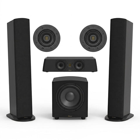 GoldenEar 5.1 Home Theater Bundle with Triton 7 Tower Speakers, SuperCenter XL Center Channel, ForceField 40 Subwoofer & Invisa 525 In-Ceiling Speakers