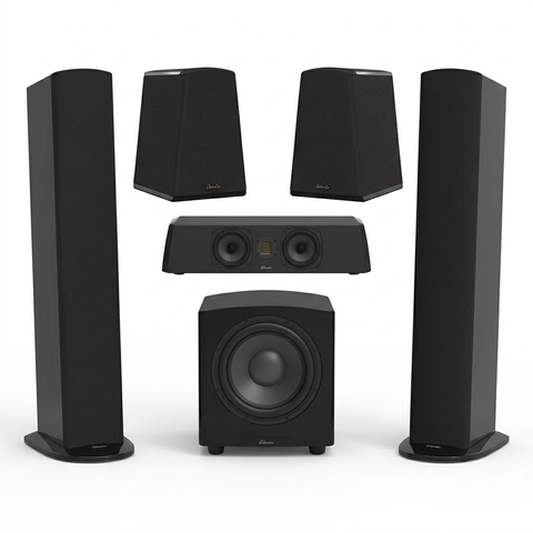 GoldenEar 5.1 Home Theater Bundle with Triton 7 Tower Speakers, SuperCenter XL Center Channel, ForceField 40 Subwoofer & Aon 3 Bookshelf Speakers