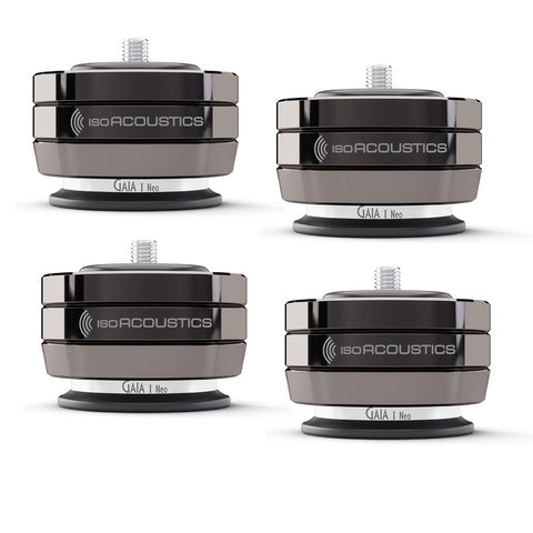 IsoAcoustics GAIA I Neo Isolation Feet for Floorstanding Speakers and Subwoofers - 4 Pack (Dark Chrome)