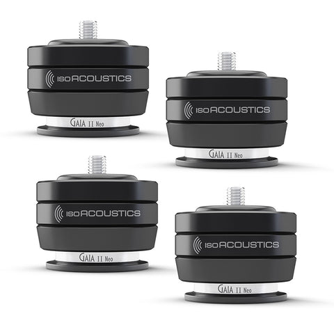 IsoAcoustics GAIA II Neo BK Isolation Feet for Floorstanding Speakers and Subwoofers - 4 Pack (Black)