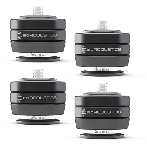 IsoAcoustics GAIA III Neo BK Isolation Feet for Floorstanding Speakers and Subwoofers - 4 Pack (Black)