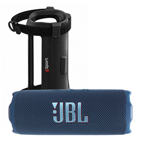 JBL FLIP 7 Waterproof Portable Speaker Bundle with gSport Silicone Sleeve (Blue)