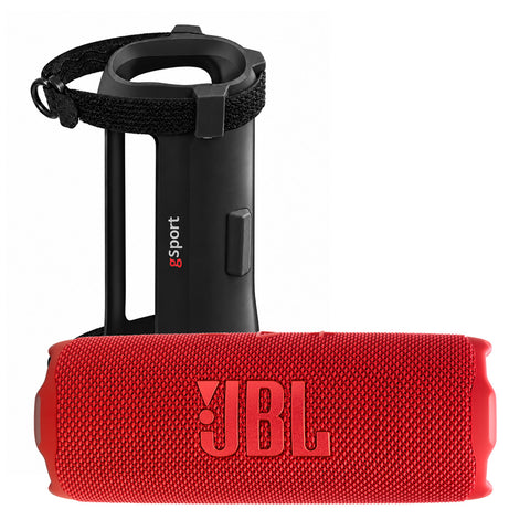 JBL FLIP 7 Waterproof Portable Speaker Bundle with gSport Silicone Sleeve (Red)