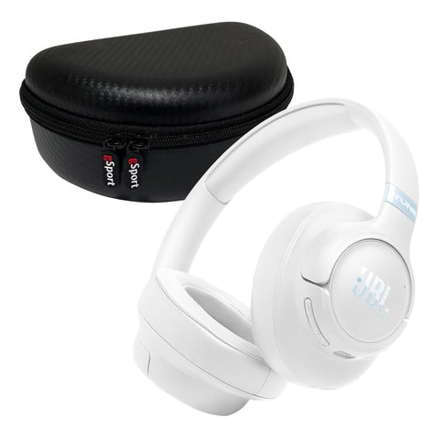 JBL Tune 780NC Wireless Over Ear Noise Cancelling Headphone Bundle with gSport Case (White)