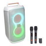 JBL PartyBox Club 120 Portable Party Speaker with Wireless Two Microphone System (White)