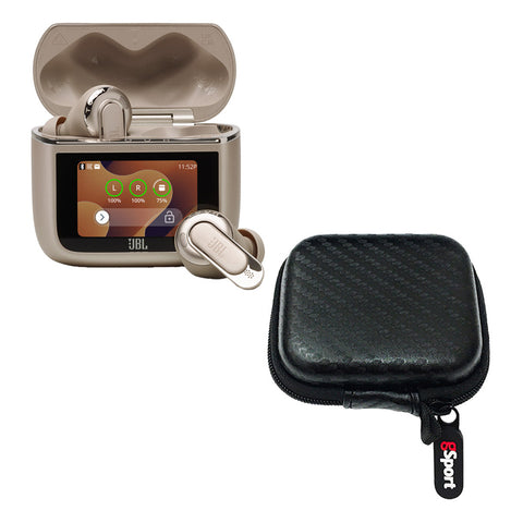 JBL Tour Pro 3 Noise Cancelling True Wireless Earbuds Bundle with gSport Case (Latte)