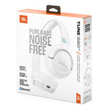JBL Tune 680NC Wireless On-Ear Noise Cancelling Headphone Bundle with gSport Case (White)