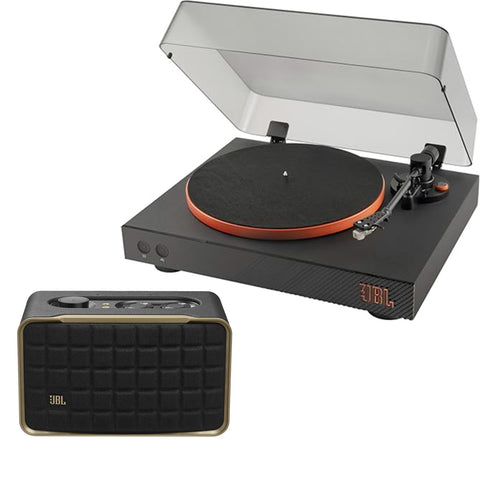 JBL Spinner BT Bluetooth Turntable Bundle with Authentics 200 Wireless Home Speaker