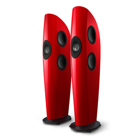 KEF Blade One Meta Floorstanding Speaker - Pair (Charcoal Grey/Red)