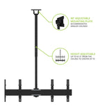 Kanto CM600B4B Back-to-Back Quad Screen TV Ceiling Mount for Four 40" to 45" TVs