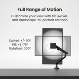 Kanto DM1 Single Monitor Desktop Mount for 17 - 40 inch Displays (Black)