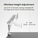 Kanto DM2 Dual Monitor Desktop Mount for 17 - 35 inch Displays (White)