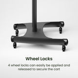 Kanto MTM70PL Height Adjustable Rolling TV Stand for 40" - 70" TVs