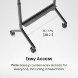 Kanto MTP90 Height Adjustable Rolling TV Stand for 55" - 90" TVs