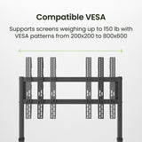 Kanto MTP90 Height Adjustable Rolling TV Stand for 55" - 90" TVs