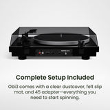 Kanto OBI3 Bluetooth 5.3 Turntable with Built-In Preamp (Matte Black)