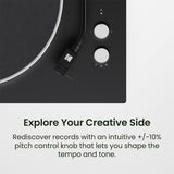 Kanto OBI3 Bluetooth 5.3 Turntable with Built-In Preamp (Matte Black)
