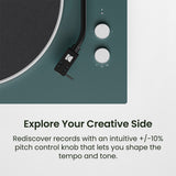 Kanto OBI3 Bluetooth 5.3 Turntable with Built-In Preamp (Matte Green)
