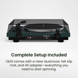 Kanto OBI3 Bluetooth 5.3 Turntable with Built-In Preamp (Matte Green)