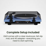 Kanto OBI3 Bluetooth 5.3 Turntable with Built-In Preamp (Matte Ice Blue)