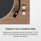 Kanto OBI3 Bluetooth 5.3 Turntable with Built-In Preamp (Matte Walnut)