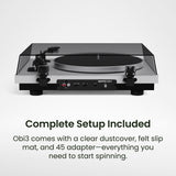 Kanto OBI3 Bluetooth 5.3 Turntable with Built-In Preamp (Matte White)