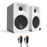 Kanto ORA4 Bluetooth Speakers Bundle with AudioQuest Jack Russell Subwoofer Cable - 4m (White)