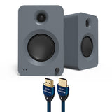 Kanto REN Powered Speakers Bundle with AudioQuest Sky 48 HDMI Cable - 3m (Grey)