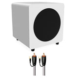 Kanto SUB8 8" Powered Subwoofer Bundle with AudioQuest Jack Russell Subwoofer Cable - 4m (White)