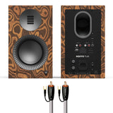 Kanto Tuk (2nd Gen) Powered Speakers Bundle with AudioQuest Jack Russell Subwoofer Cable - 4m (Burled)