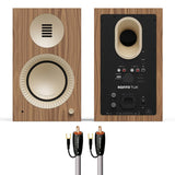 Kanto Tuk (2nd Gen) Powered Speakers Bundle with AudioQuest Jack Russell Subwoofer Cable - 4m (Walnut)