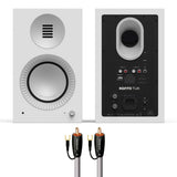 Kanto Tuk (2nd Gen) Powered Speakers Bundle with AudioQuest Jack Russell Subwoofer Cable - 4m (White)