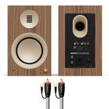 Kanto TUK Grand (Gen 2) Powered Speakers Bundle with AudioQuest Jack Russell Subwoofer Cable - 4m (Walnut)
