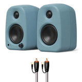 Kanto UKI Bluetooth Speakers Bundle with AudioQuest Jack Russell Subwoofer Cable - 4m (Blue)