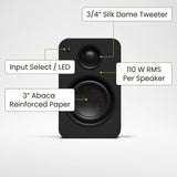 Kanto Yu2 (2nd Gen) 110 W Desktop Computer Speakers with Bluetooth 5.0 (Black)