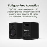 Kanto Yu2 (2nd Gen) 110 W Desktop Computer Speakers with Bluetooth 5.0 (Black)