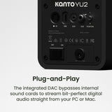 Kanto Yu2 (2nd Gen) 110 W Desktop Computer Speakers with Bluetooth 5.0 (Black)
