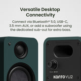 Kanto Yu2 (2nd Gen) 110 W Desktop Computer Speakers with Bluetooth 5.0 (Green)